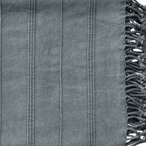Green Woven Cotton Striped Throw Blanket