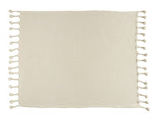 60" X 50" Cream Woven Cotton Chevron Throw Blanket with Tassels