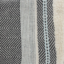 60" X 50" Cream Woven Cotton Herringbone Throw Blanket with Fringe