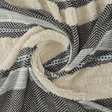 60" X 50" Cream Woven Cotton Herringbone Throw Blanket with Fringe