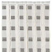 60" X 50" Gray and White Woven Cotton Checkered Throw Blanket with Fringe