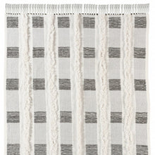 60" X 50" Gray and White Woven Cotton Checkered Throw Blanket with Fringe