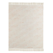 50" X 60" Cream Kantha Cotton Striped Throw Blanket with Embroidery