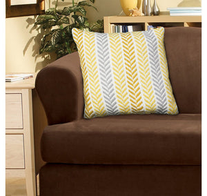 18" Gray and White Throw Pillow