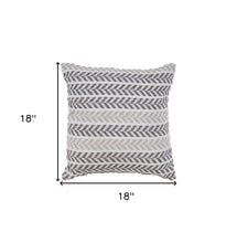 18" Gray and White Throw Pillow