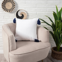 20" X 20" Gray And Beige 100% Cotton Zippered Pillow