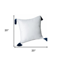 20" X 20" Gray And Beige 100% Cotton Zippered Pillow