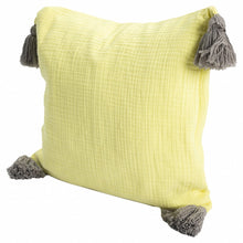 20" X 20" White And Blue 100% Cotton Zippered Pillow