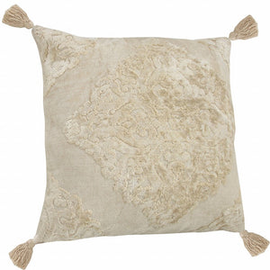 20" X 20" Silver Gray And Light Gray Viscose Zippered Pillow