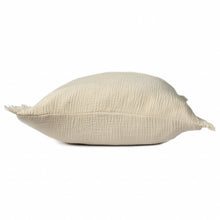 20" X 20" Cream And Beige 100% Cotton Zippered Pillow