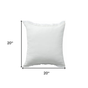 20" X 20" Cream And Beige 100% Cotton Zippered Pillow
