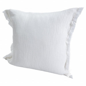 20" X 20" Cream And Beige 100% Cotton Zippered Pillow