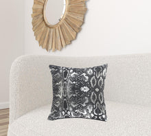 20" X 20" White And Silver 100% Cotton Animal Print Zippered Pillow
