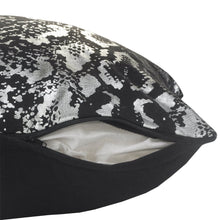 20" X 20" White And Silver 100% Cotton Animal Print Zippered Pillow