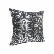 20" X 20" White And Silver 100% Cotton Animal Print Zippered Pillow