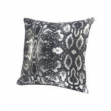 20" X 20" White And Silver 100% Cotton Animal Print Zippered Pillow
