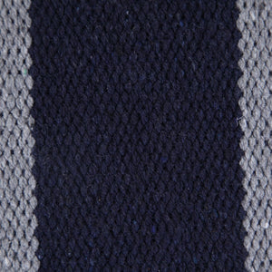 20" Navy Blue Gray And White Cotton Coastal Throw Pillow