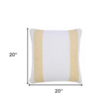 20" X 20" Pale Blue And White 100% Cotton Geometric Zippered Pillow
