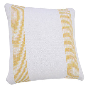 20" X 20" Pale Blue And White 100% Cotton Geometric Zippered Pillow