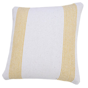 20" X 20" Pale Blue And White 100% Cotton Geometric Zippered Pillow