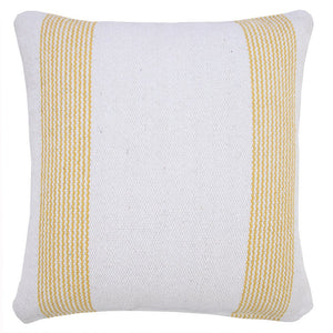 20" X 20" Pale Blue And White 100% Cotton Geometric Zippered Pillow