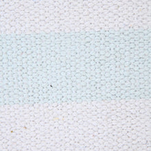 20" X 20" Bright Blue And White 100% Cotton Coastal Zippered Pillow