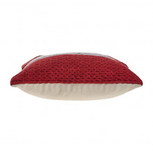 20" Blue And Red Cotton Striped Throw Pillow
