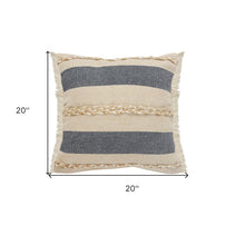 24" Denim Blue Jute Throw Pillow