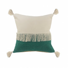 20" X 20" Orange And Off-White 100% Cotton Zippered Pillow