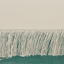 20" X 20" Denim Blue And Off-White 100% Cotton Zippered Pillow