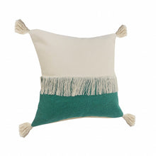 20" X 20" Orange And Off-White 100% Cotton Zippered Pillow