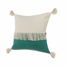 20" X 20" Orange And Off-White 100% Cotton Zippered Pillow
