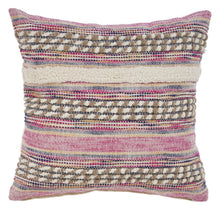 18" Pink and Ivory Throw Pillow