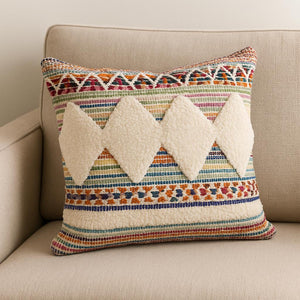 18" Blue and White Throw Pillow