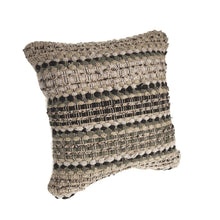 18" Blue And Green Cotton Striped Throw Pillow
