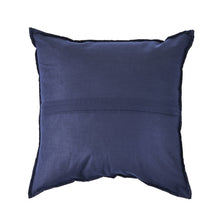 18" X 18" Blue Gray And Beige 100% Cotton Geometric Zippered Pillow