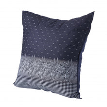 18" X 18" Blue Gray And Beige 100% Cotton Geometric Zippered Pillow