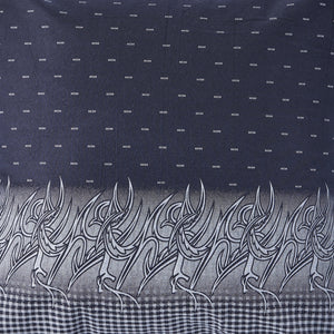 18" X 18" Blue Gray And Beige 100% Cotton Geometric Zippered Pillow
