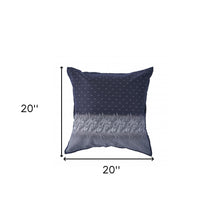 18" X 18" Blue Gray And Beige 100% Cotton Geometric Zippered Pillow