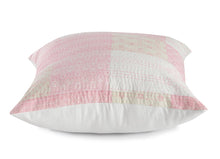 20" X 20" Beige Gray And Off-White 100% Cotton Patchwork Zippered Pillow