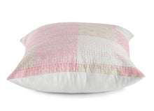 20" X 20" Beige Gray And Off-White 100% Cotton Patchwork Zippered Pillow