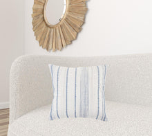 20" Blue and White Throw Pillow
