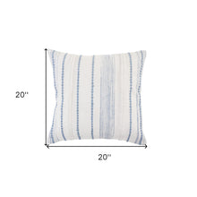 20" Blue and White Throw Pillow