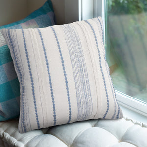20" Blue and White Throw Pillow