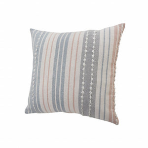 20" Blue and White Throw Pillow