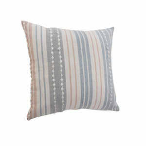 20" Blue and White Throw Pillow