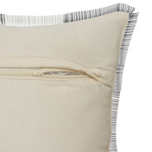 20" Gray And White Cotton Plaid Throw Pillow with Fringe