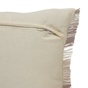 20" Cream Striped Cotton Throw Pillow