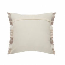 20" Cream Striped Cotton Throw Pillow