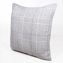 20" X 20" Gray And White 100% Cotton Geometric Zippered Pillow